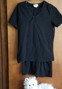 2 pc French Jenny black long pant athelic wear